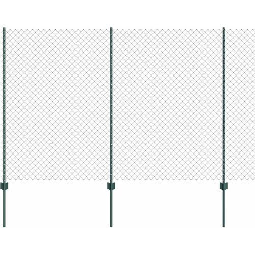 vidaXL Zaun mit Pfosten Grün 1.6 x 10 m Stahl