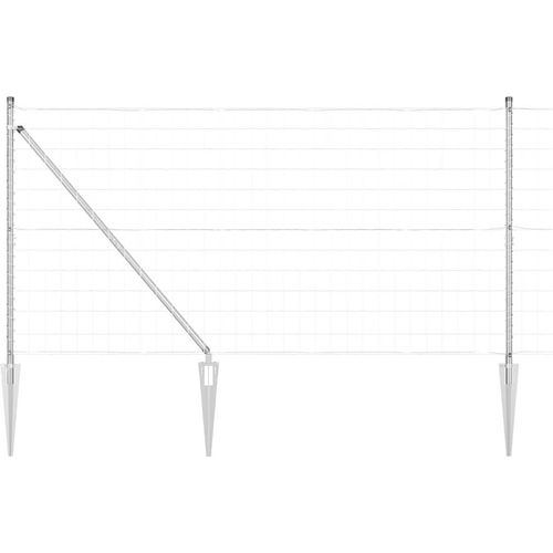 vidaXL Zaun mit Pfosten Silber 1.4 x 10 m Stahl