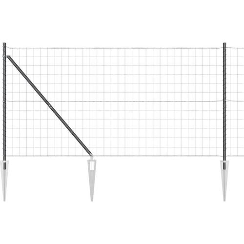 vidaXL Zaun mit Pfosten Grau 1.4 x 10 m Stahl