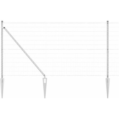 vidaXL Zaun mit Pfosten Silber 1.4 x 10 m Stahl