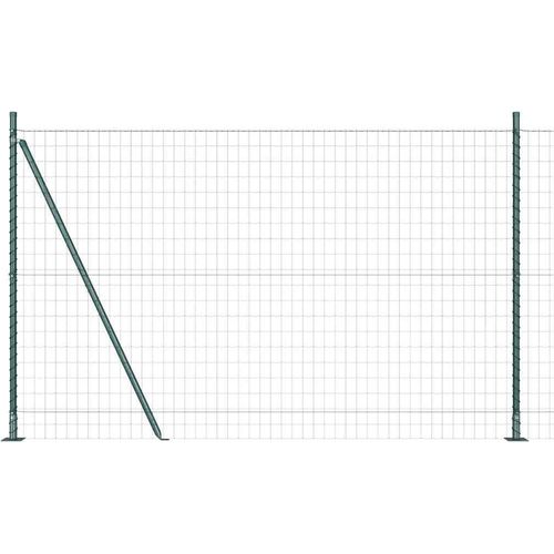 vidaXL Zaun mit Pfosten Grün 1.4 x 10 m Stahl