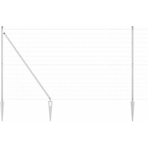 vidaXL Zaun mit Pfosten Silber 1.6 x 10 m Stahl