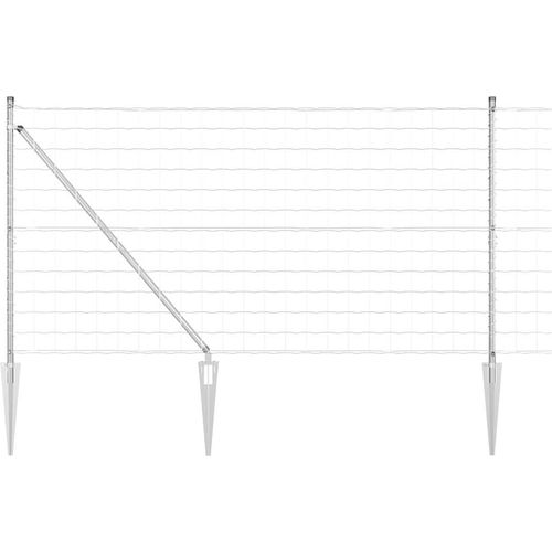 vidaXL Zaun mit Pfosten Silber 1.4 x 10 m Stahl
