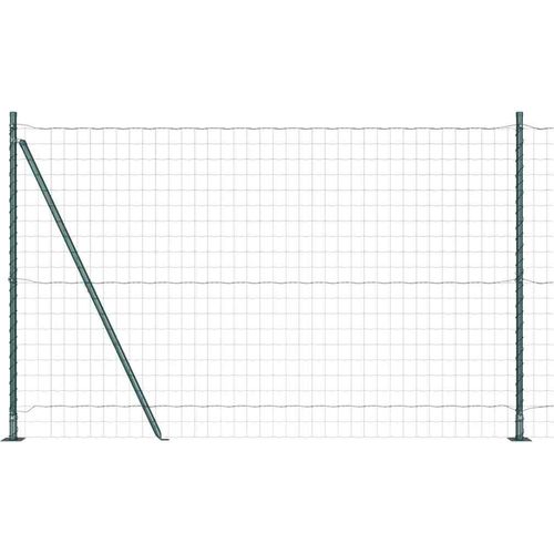 vidaXL Zaun mit Pfosten Grün 1.4 x 10 m Stahl
