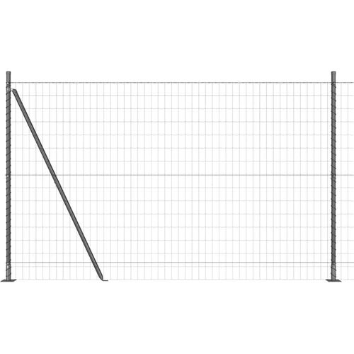 vidaXL Zaun mit Pfosten Grau 1.6 x 10 m Stahl