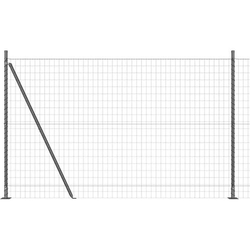 vidaXL Zaun mit Pfosten Grau 1.4 x 10 m Stahl