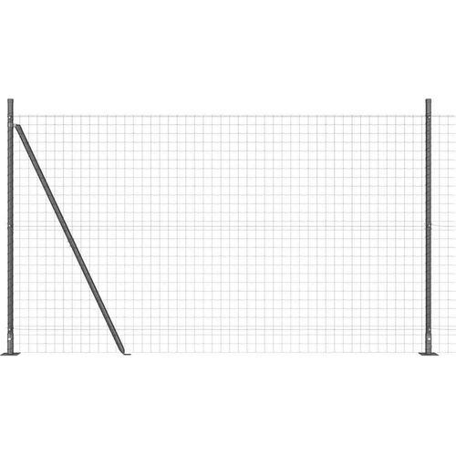 vidaXL Zaun mit Pfosten Grau 1.6 x 10 m Stahl