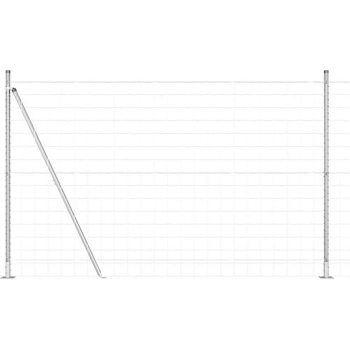 vidaXL Zaun mit Pfosten Silber 1.6 x 10 m Stahl