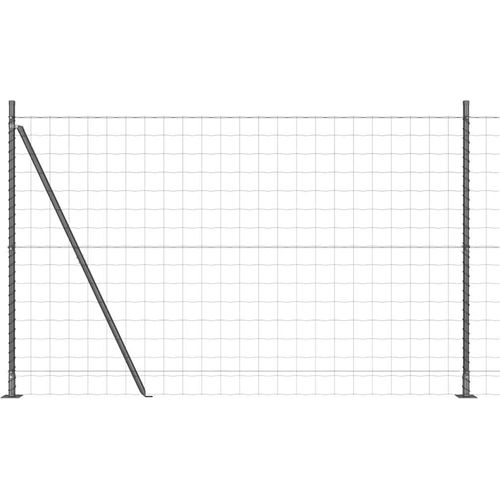 vidaXL Zaun mit Pfosten Grau 1.6 x 10 m Stahl