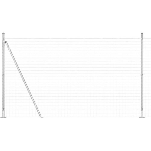 vidaXL Zaun mit Pfosten Silber 1.6 x 10 m Stahl