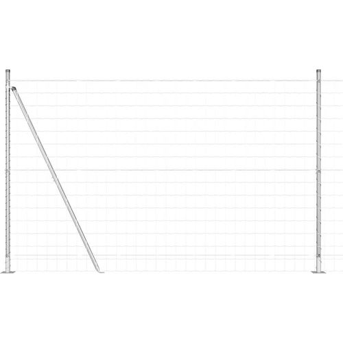 vidaXL Zaun mit Pfosten Silber 1.4 x 10 m Stahl