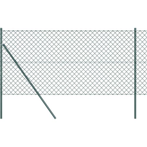 vidaXL Kettengliedzaun mit Pfosten Grün 1.4 x 25 m Stahl