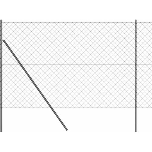 vidaXL Kettengliedzaun mit Pfosten Grau 1.6 x 10 m Stahl