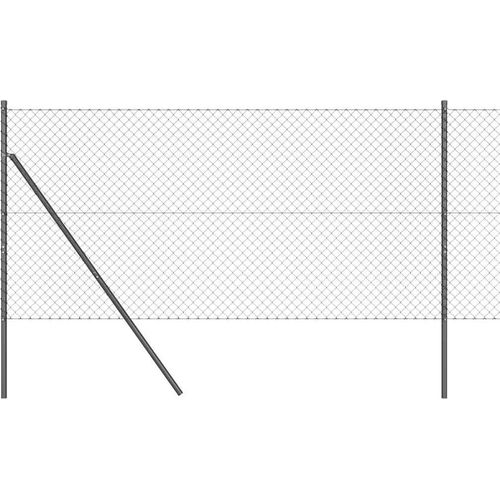 vidaXL Kettengliedzaun mit Pfosten Grau 1.4 x 10 m Stahl