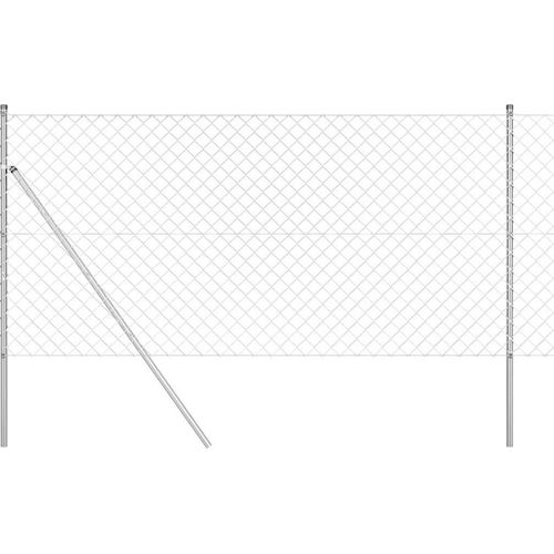 vidaXL Kettengliedzaun mit Pfosten Silber 1.2 x 25 m Stahl