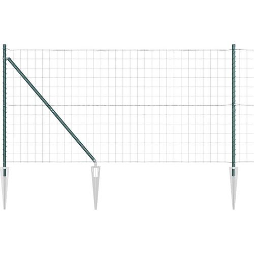 vidaXL Zaun mit Pfosten Grün 1.4 x 10 m Stahl