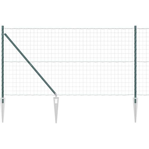 vidaXL Zaun mit Pfosten Grün 1.4 x 10 m Stahl