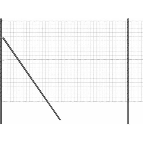 vidaXL Zaun mit Pfosten Grau 1.6 x 10 m Stahl