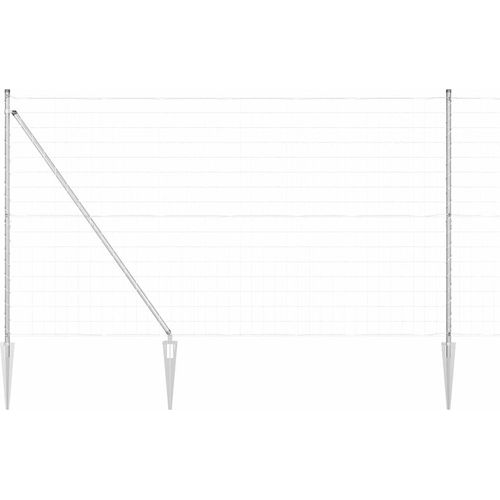 vidaXL Zaun mit Pfosten Silber 1.6 x 10 m Stahl