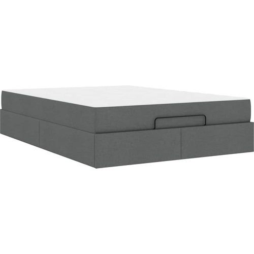 vidaXL Bettgestell mit Speicher Dunkelgrau 160 x 200 cm Stoff
