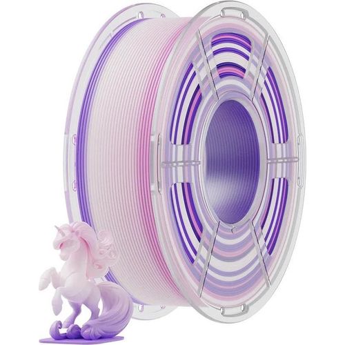 PLA Filament - 3D-Drucker Filament - Rainbow 1 kg - 200–240°C, Heizbett 50–60°C - Druckgeschwindigkeit 50–200 mm/s - Farbwechsel alle 100 g - Orange - Dichte 1,23 g/cm³