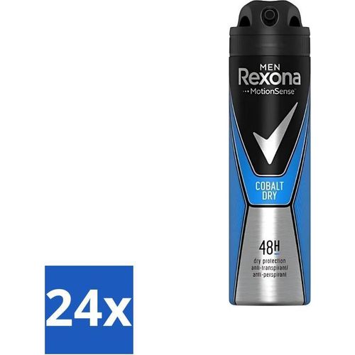 Rexona Men – Deodorant Spray – Motion Sense – Cobalt Dry – Antitranspirant & Transpirant – 150 ml - Vorteilspack - 24 Stücke