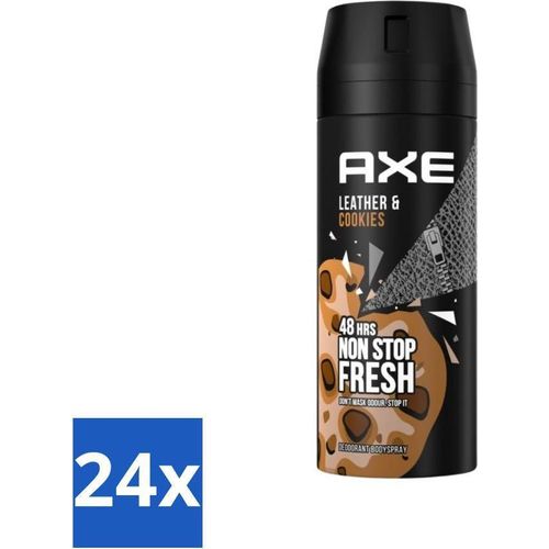 Axe - Deodorant Bodyspray - 48hrs Fresh - Leder & Kekse - 150 ml - Vorteilspack - 24 Stücke