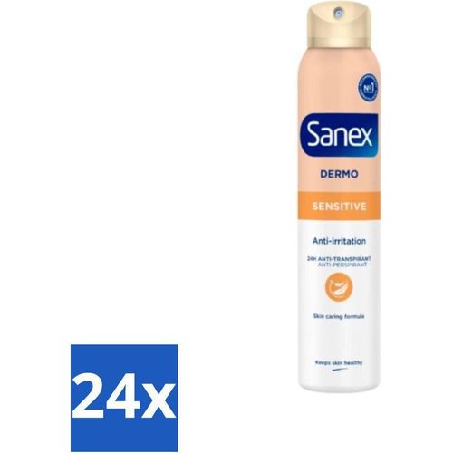 Sanex Dermo - Sensitive - Deodorant Spray - 24h Antitranspirant - Anti-Irritation - 150 ml - Vorteilspack - 24 Stücke
