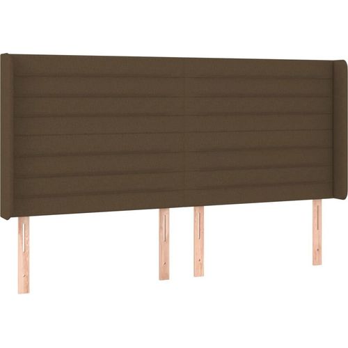 vidaXL Kopfteil mit Ohren Dunkelbraun 163x16x118/128 cm Stoff