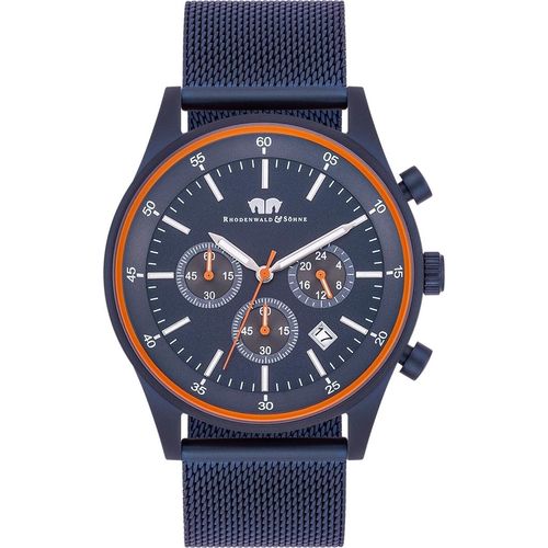 Herren Chronograph blau Edelstahl blau