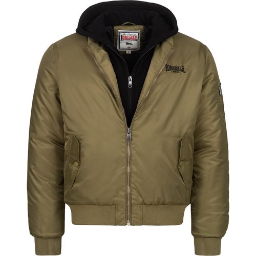 Herren Jacke mit Kapuze normale Passform BALLINDEAN Olive/Black M Lonsdale