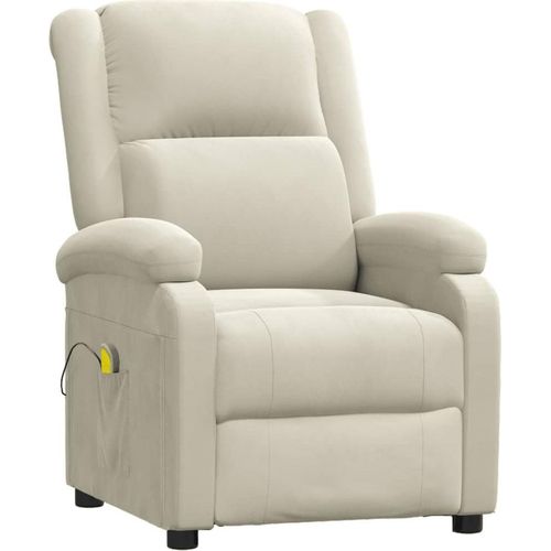 vidaXL Massagesessel Creme Samt