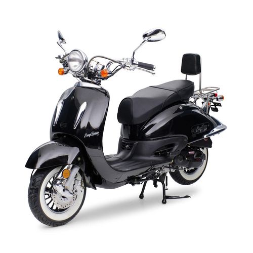 Motorroller Retro EasyCruiser Eco Schwarz 50 ccm 45 kmh Moped Scooter