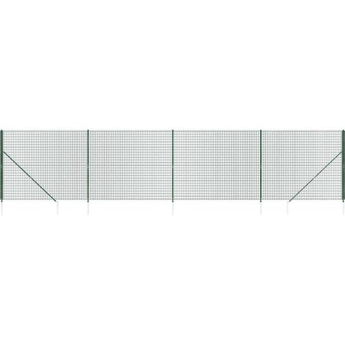 vidaXL Maschendrahtzaun mit Bodenhülsen Grün 1,8x10 m