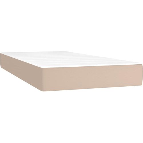 vidaXL Taschenfederkernmatratze für Kinder Hellbraun 80x160 Kunstleder