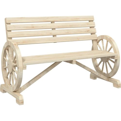 vidaXL Gartenbank 2-Sitzer Massivholz Tanne