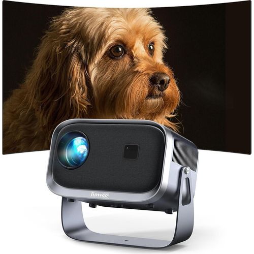 JUNG Mini Tragbarer Beamer Trapezkorrektur 4K 200 ANSI Smart Projektor WiFi Mini-Beamer (12000:1, 1920 x 1080 px, 4k Heim Kino Full HD Smart Heimkino