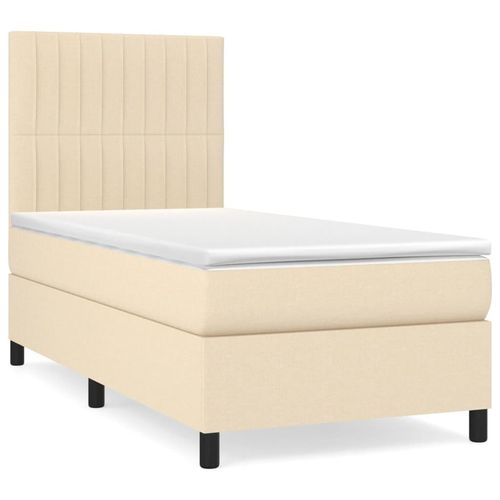 SYFAX™ Boxspringbett mit Matratze Creme 90x200 cm Stoff Image