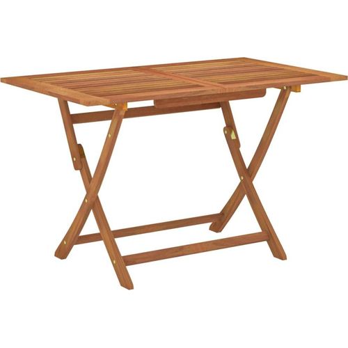 Klappbarer Gartentisch 120x70x75 cm Massivholz Eukalyptus