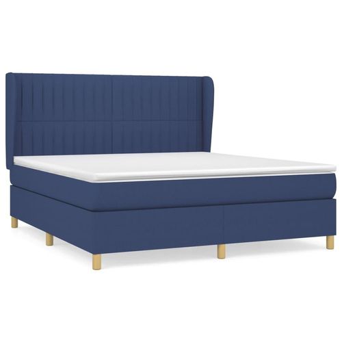 SYFAX™ Boxspringbett mit Matratze Blau 180x200 cm Stoff Image