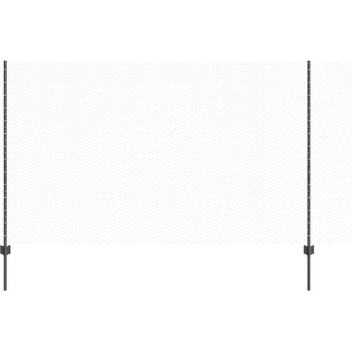 vidaXL Zaun mit Pfosten Grau 1.4 x 50 m Stahl