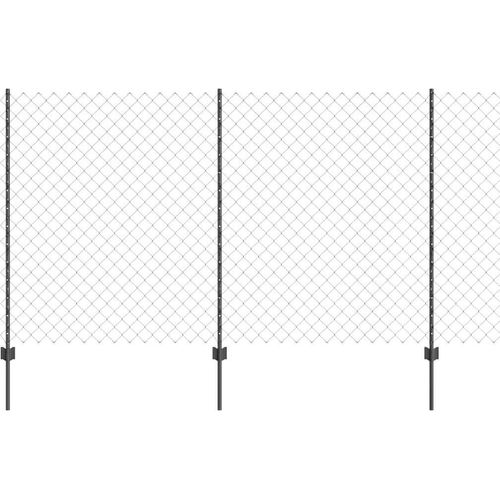 vidaXL Zaun mit Pfosten Grau 1.4 x 10 m Stahl