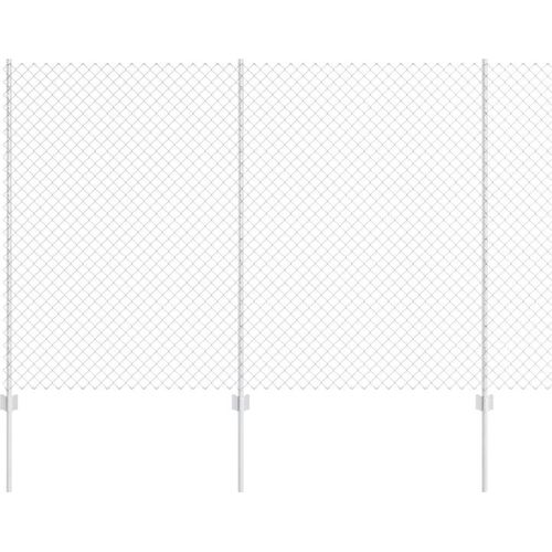vidaXL Zaun mit Pfosten Silber 1.6 x 10 m Stahl