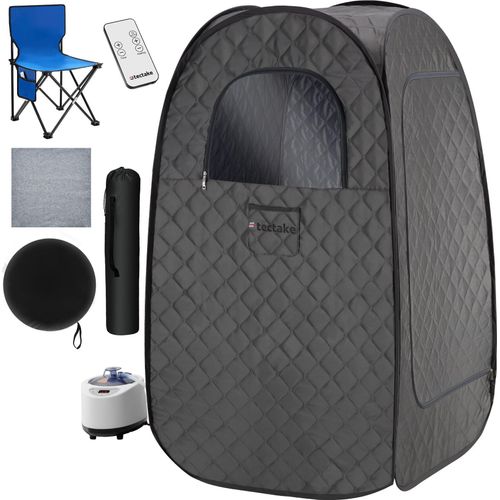 Mobile Dampfsauna ThermaLuxe I, 1000 W, 15 Temperaturstufen - dunkelgrau/schwarz