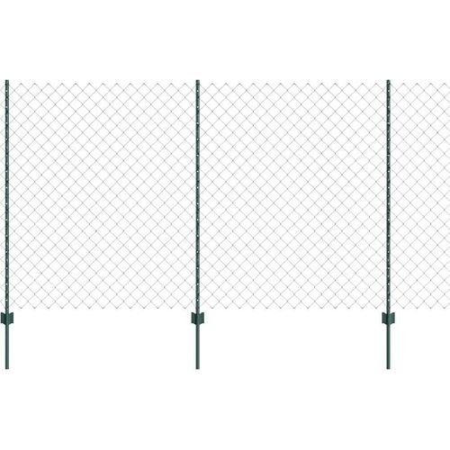 vidaXL Zaun mit Pfosten Grün 1.4 x 10 m Stahl