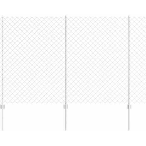 vidaXL Zaun mit Pfosten Silber 1.6 x 10 m Stahl