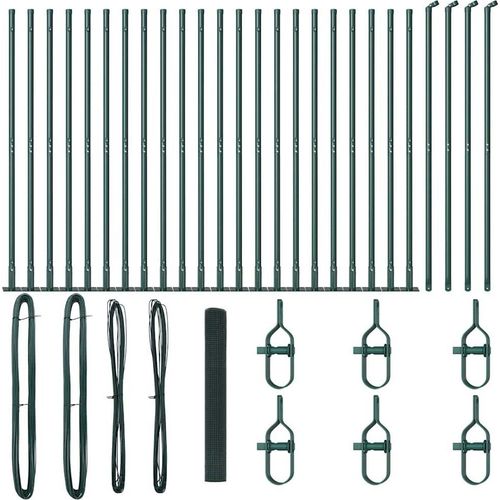 vidaXL Zaun mit Pfosten Grün 1.2 x 50 m Stahl