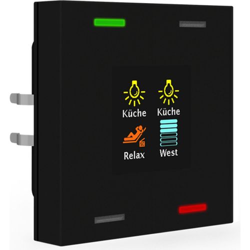 KNX Taster Smart 55 4-fach mit Farbdispl ay, Schwarz matt