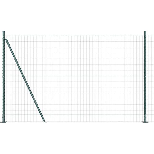 vidaXL Zaun mit Pfosten Grün 1.4 x 10 m Stahl