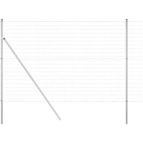 vidaXL Zaun mit Pfosten Silber 1.6 x 10 m Stahl